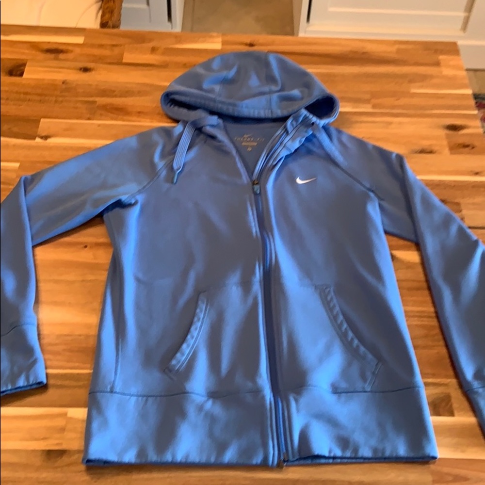 Light blue zip front hoodie